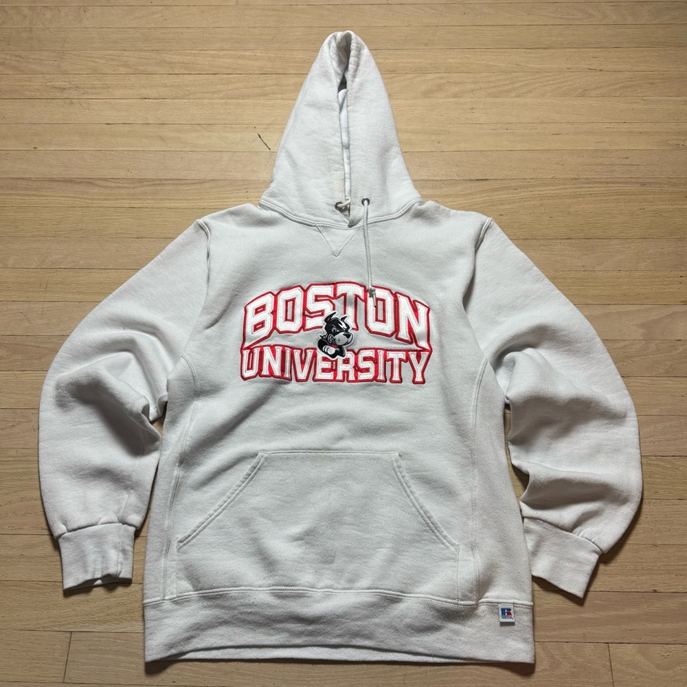 Vintage 2000s Russell Athletic Boston University Terriers Hoodie Sweatshirt M